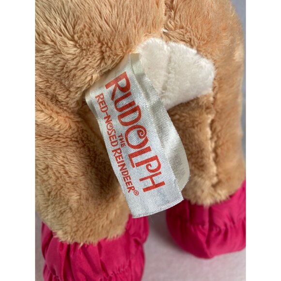 Dan Dee Clarice Plush Rudolph Reindeer 12" Pink Scarf Booties Collectors Choice - Picture 4 of 11